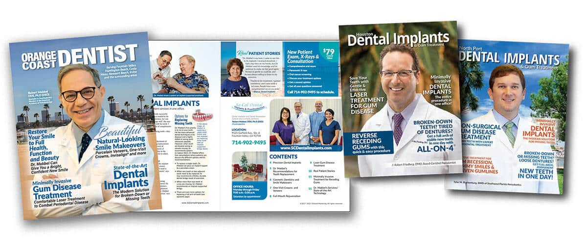 Images of the Web and Magazine marketing for Periodontist.